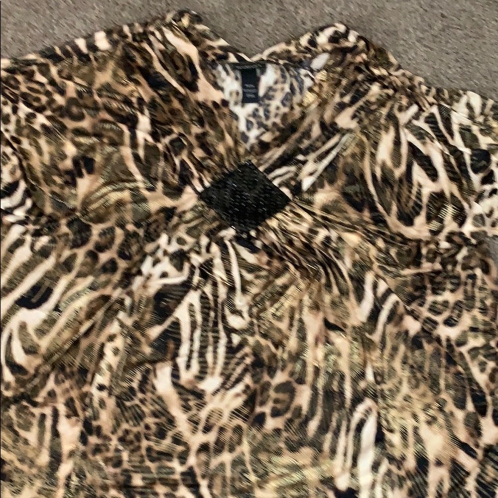 A cheeta and tiger design blouse